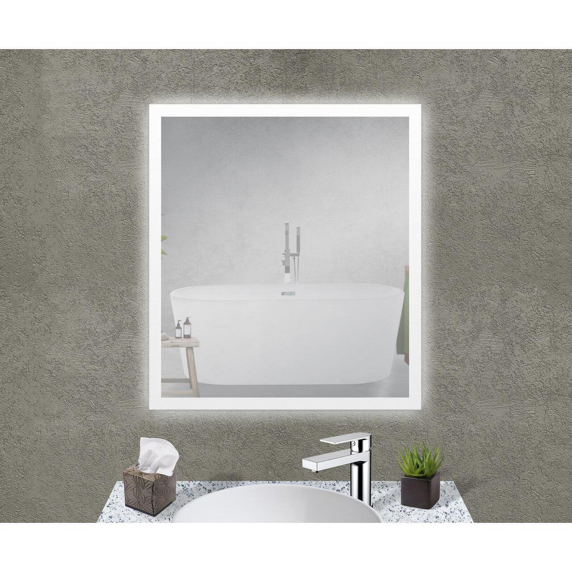 Castello USA Angelina 24" x 30" LED Bathroom Mirror With Sensor Button
