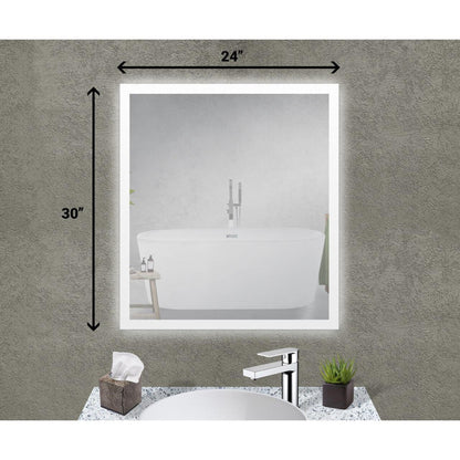 Castello USA Angelina 24" x 30" LED Bathroom Mirror With Sensor Button