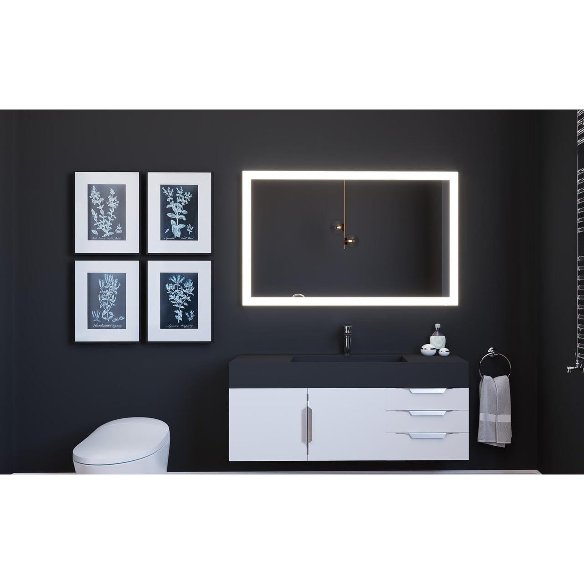 Castello USA Angelina 48" x 30" LED Bathroom Mirror With On/Off Sensor