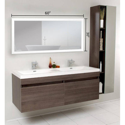 Castello USA Angelina 60" x 30" LED Bathroom Mirror With On/Off Sensor