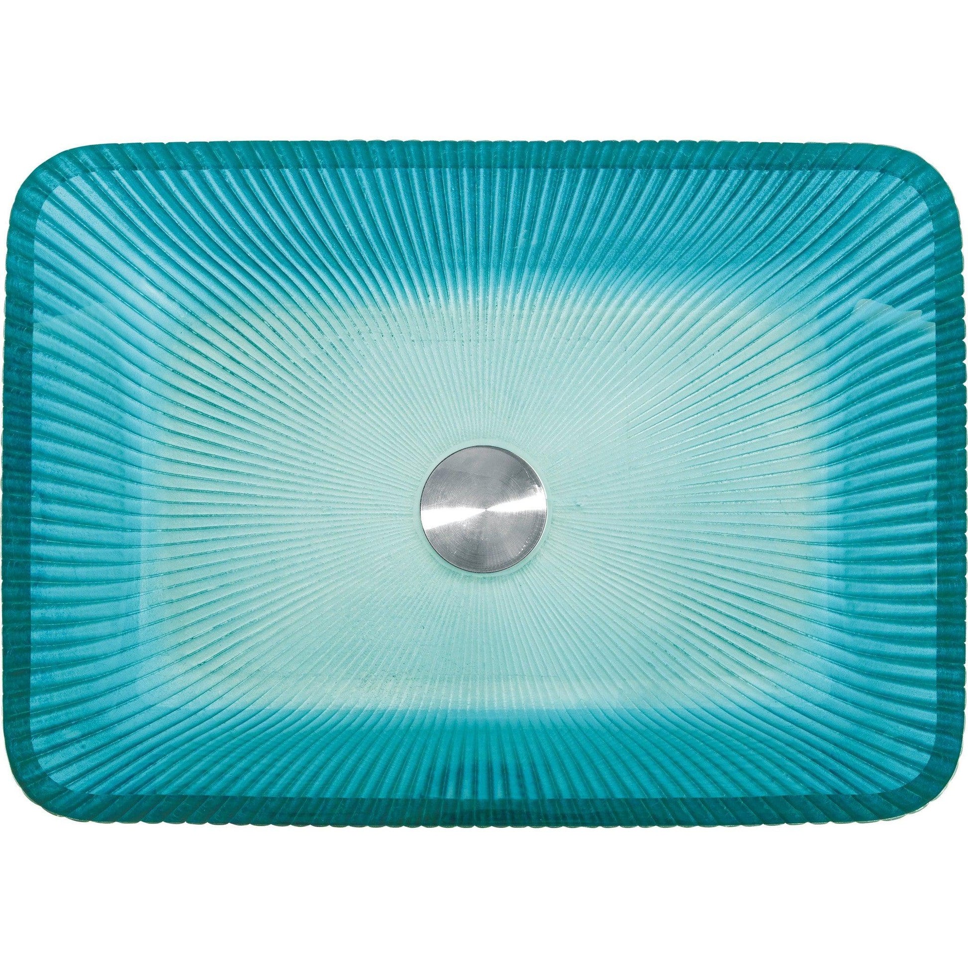 Castello USA Arete 18" Aqua Blue Glass Crystal Vessel Sink