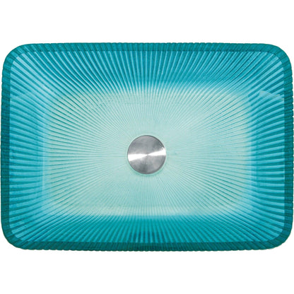 Castello USA Arete 18" Aqua Blue Glass Crystal Vessel Sink