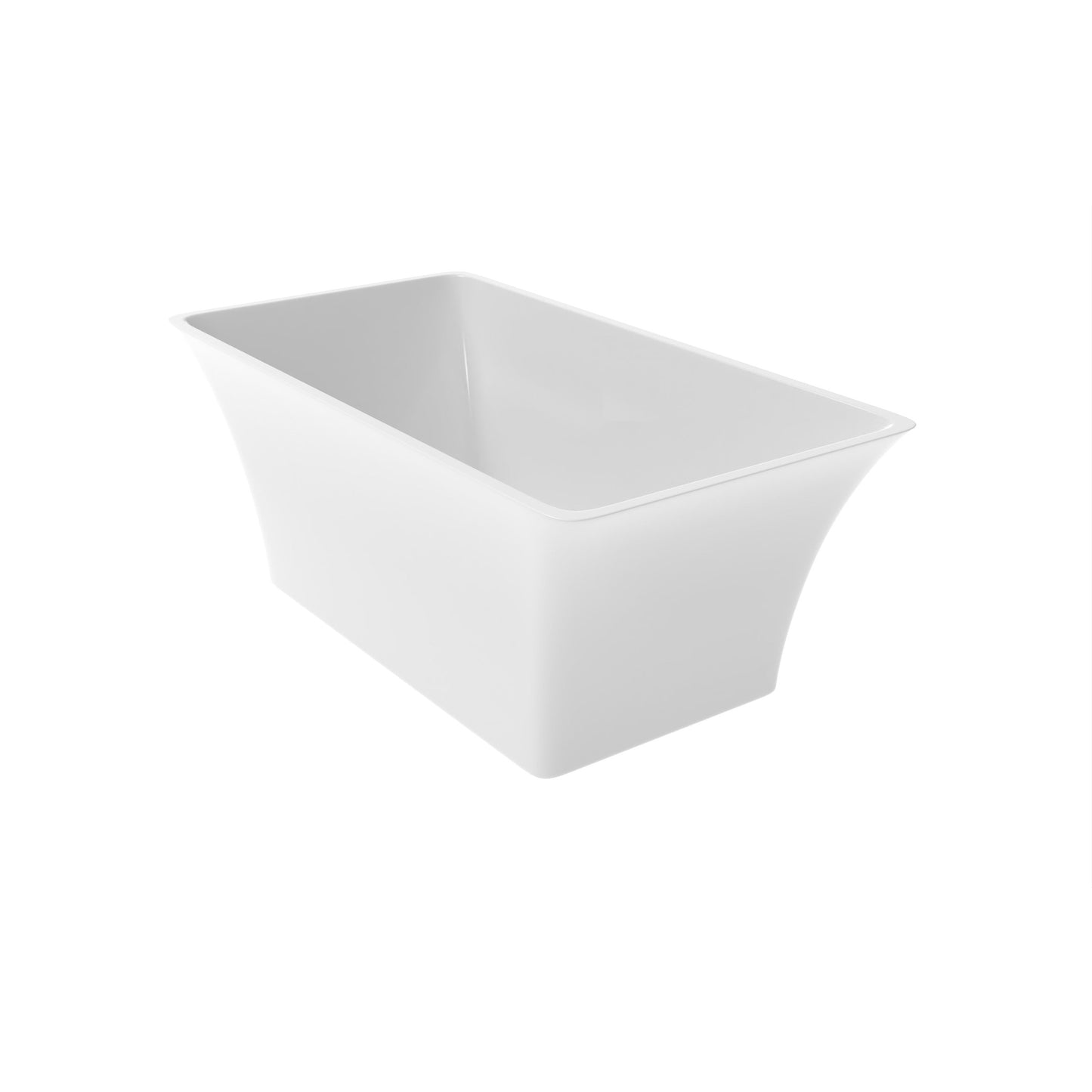 Castello USA Blaire 59" White Acrylic Freestanding Bathtub With Pop-up Drain