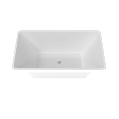 Castello USA Blaire 67" White Acrylic Freestanding Bathtub With Pop-up Drain