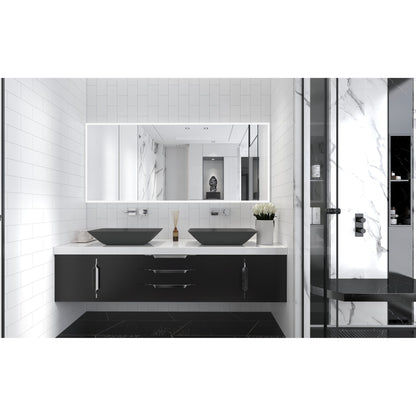 Castello USA Bonnie 22" Black Glass Crystal Vessel Sink