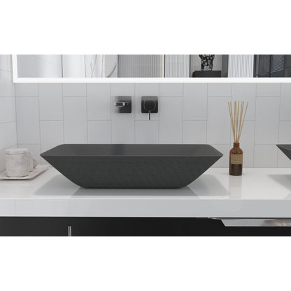 Castello USA Bonnie 22" Black Glass Crystal Vessel Sink