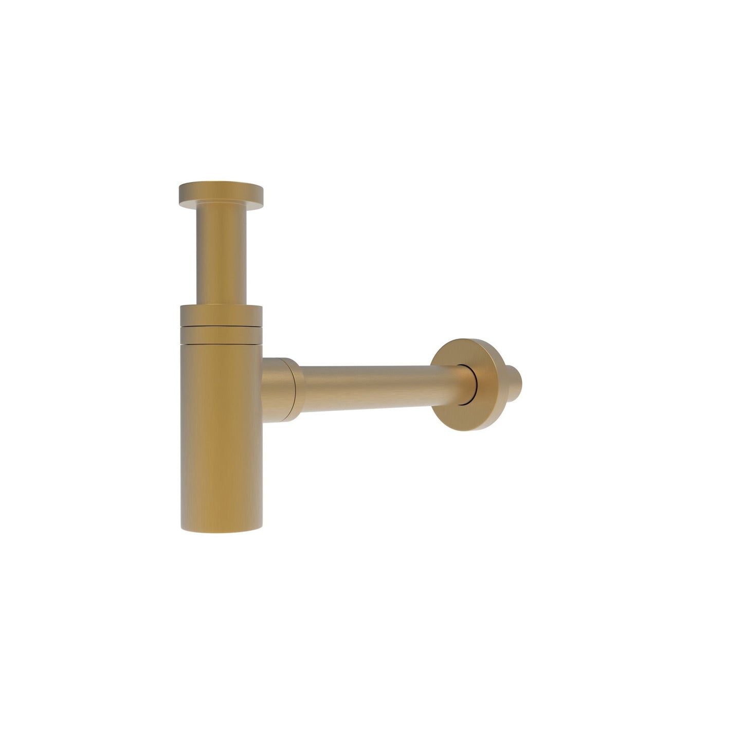 Castello USA Brushed Gold Decorative Round Siphon Bottle Brass P-Trap