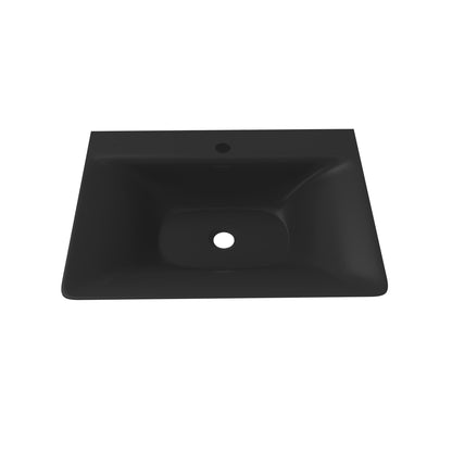 Castello USA Carmella 24" Black Wall-Mounted Bathroom Sink