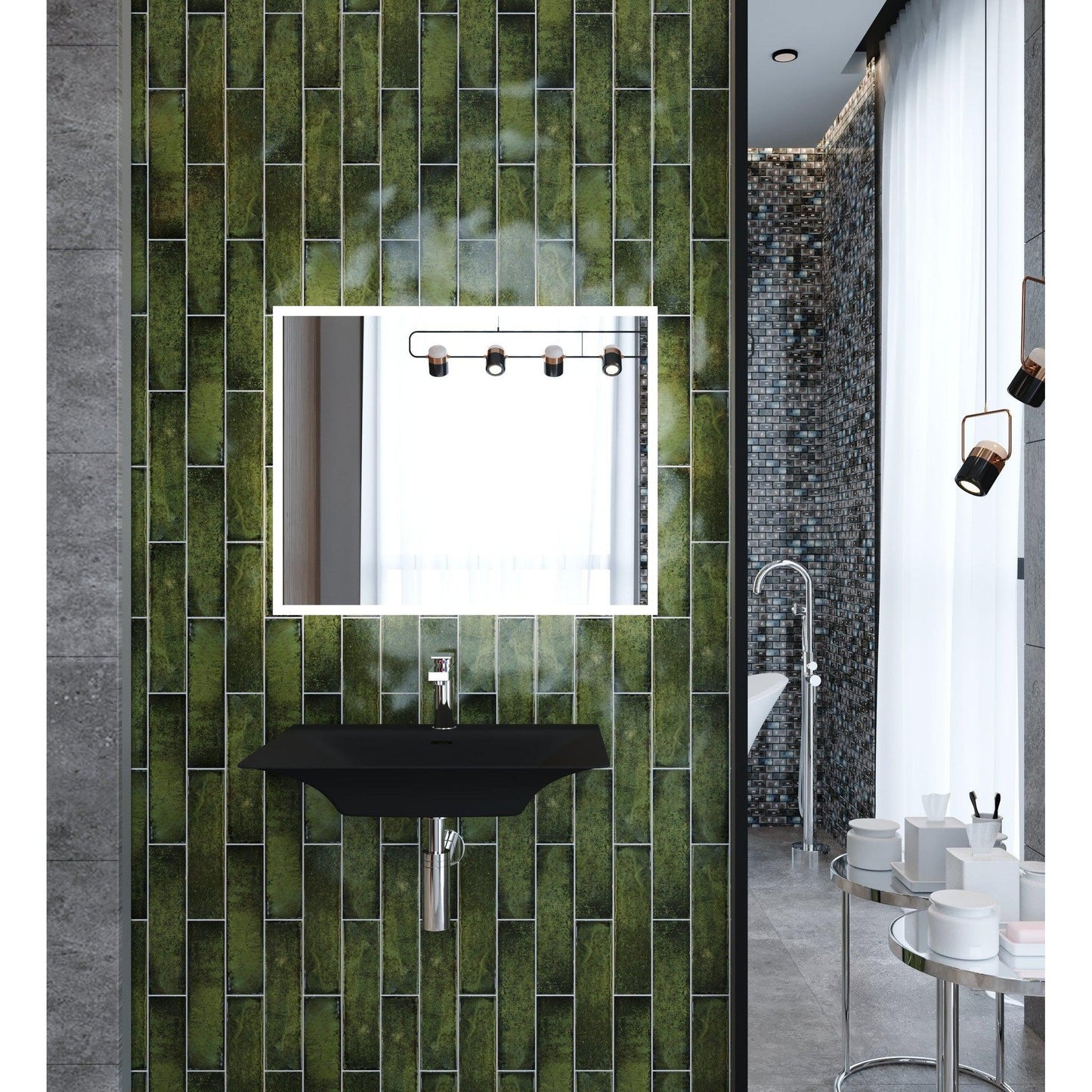 Castello USA Carmella 24" Black Wall-Mounted Bathroom Sink