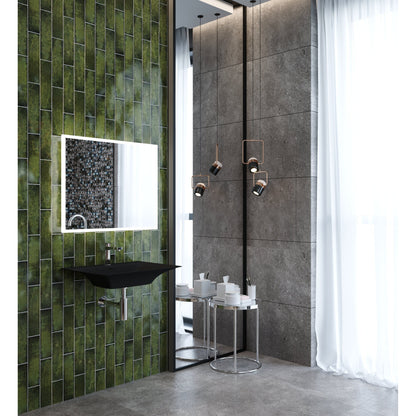 Castello USA Carmella 24" Black Wall-Mounted Bathroom Sink