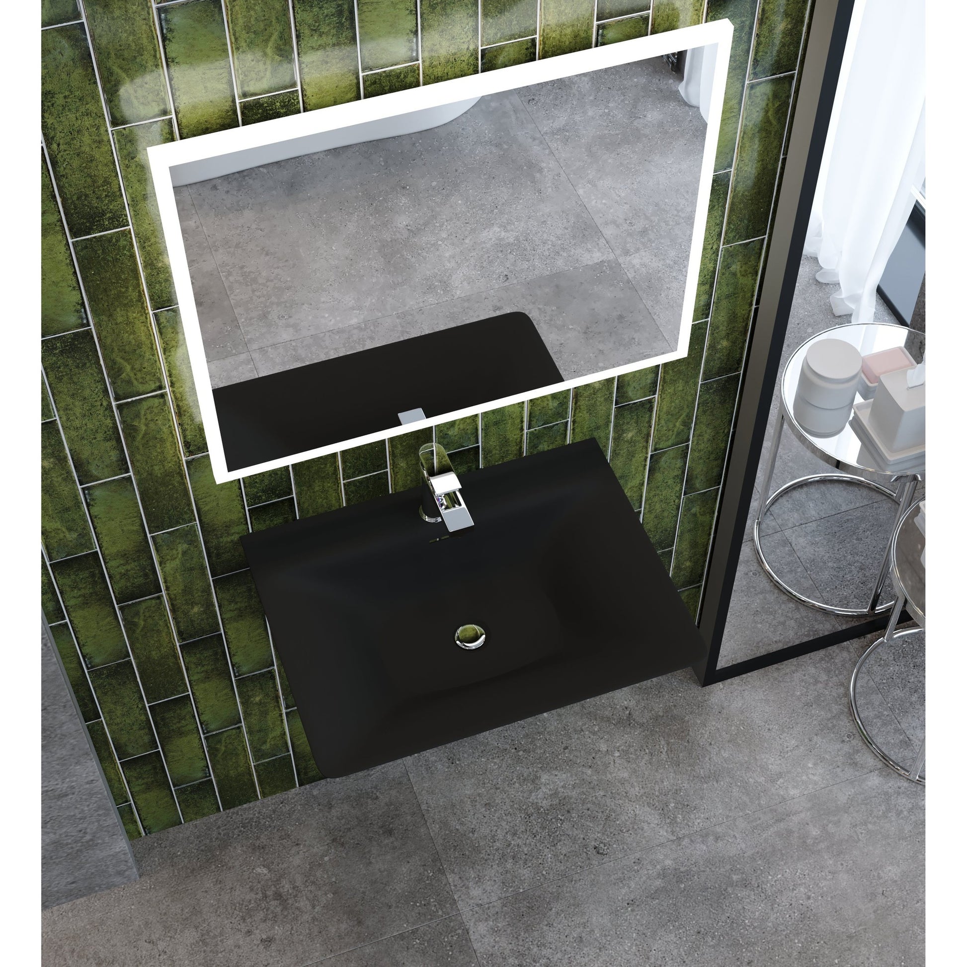 Castello USA Carmella 24" Black Wall-Mounted Bathroom Sink