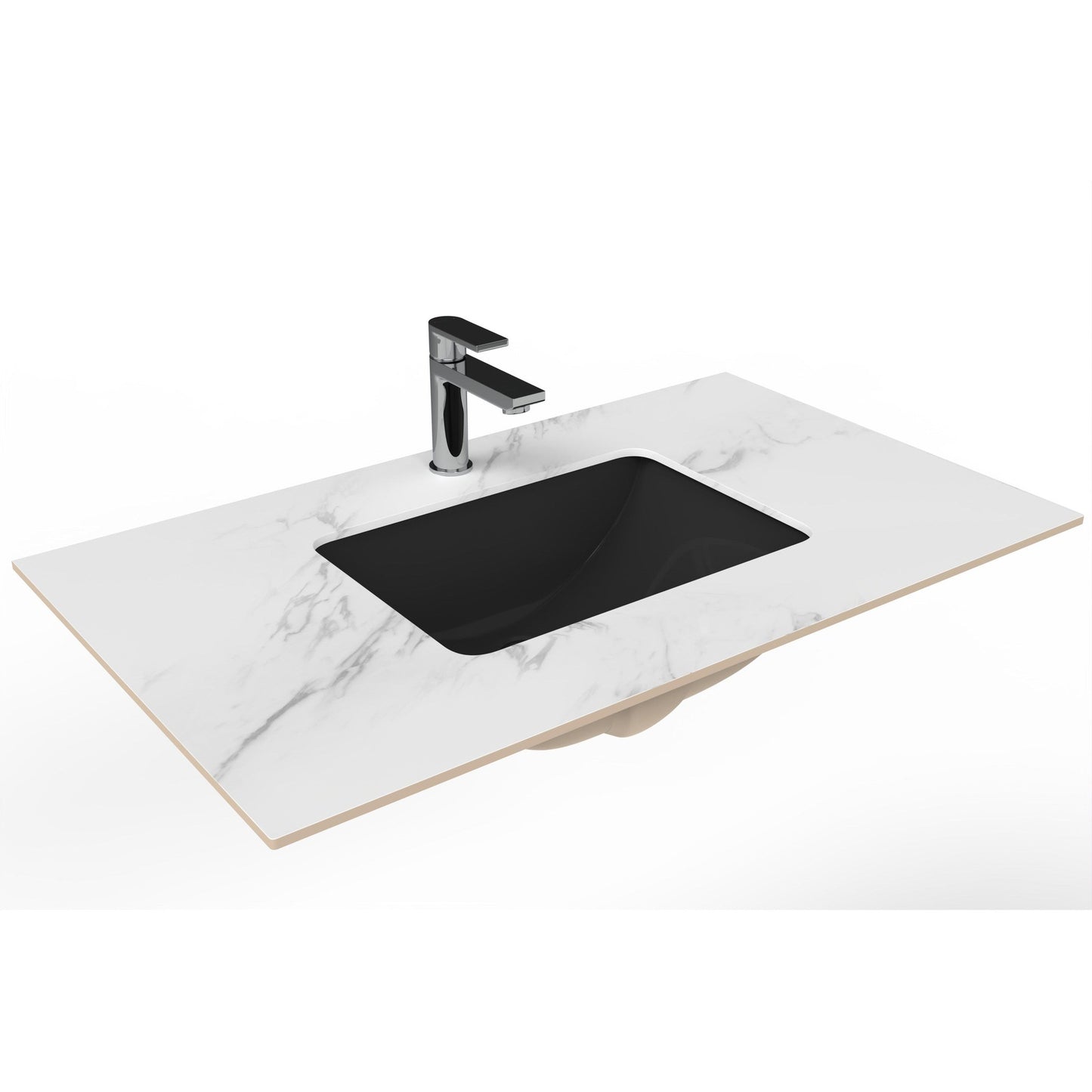 Castello USA Cassandra 36" Black Porcelain Vanity Top