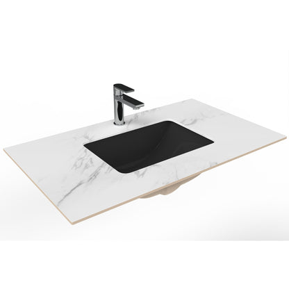 Castello USA Cassandra 36" Black Porcelain Vanity Top