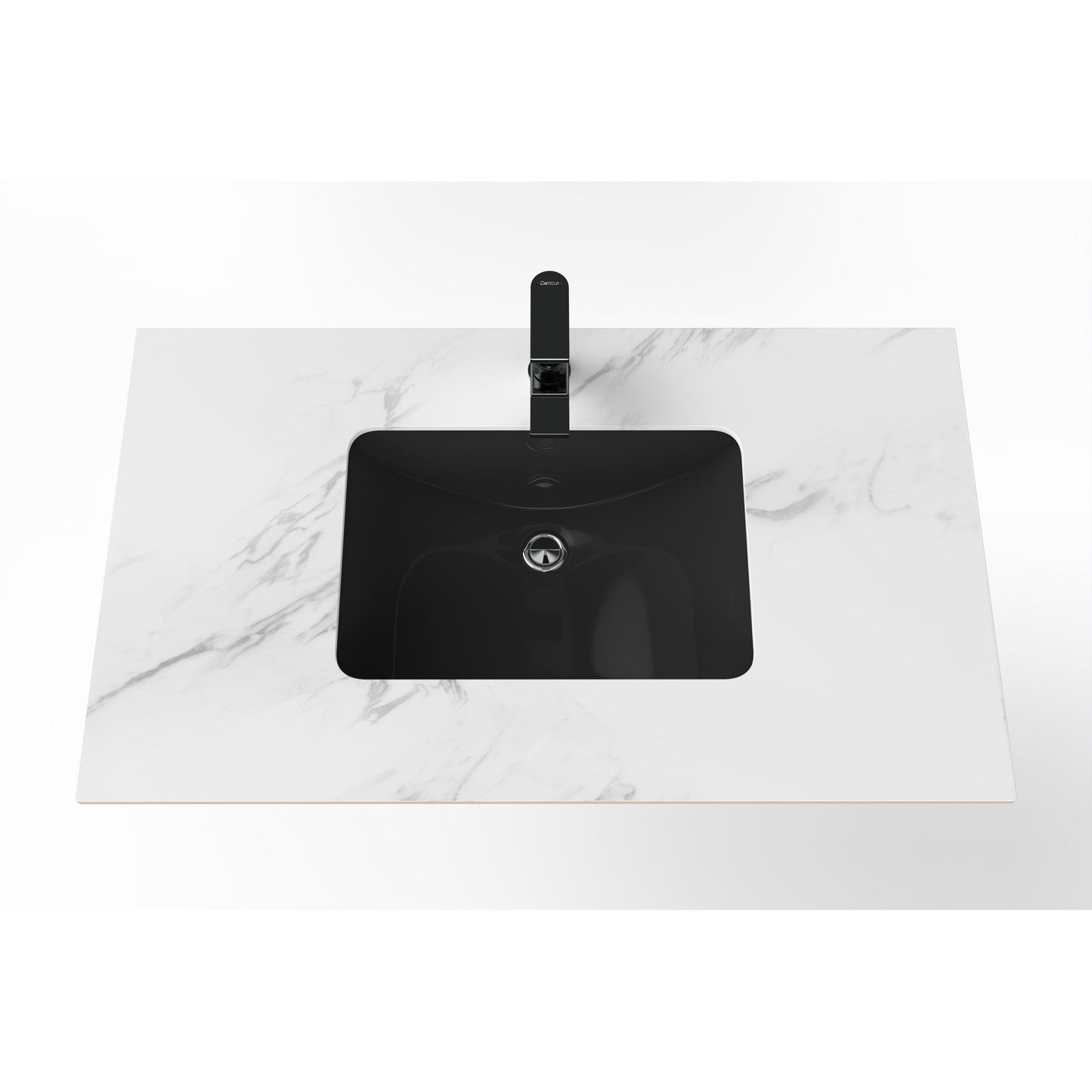 Castello USA Cassandra 36" Black Porcelain Vanity Top