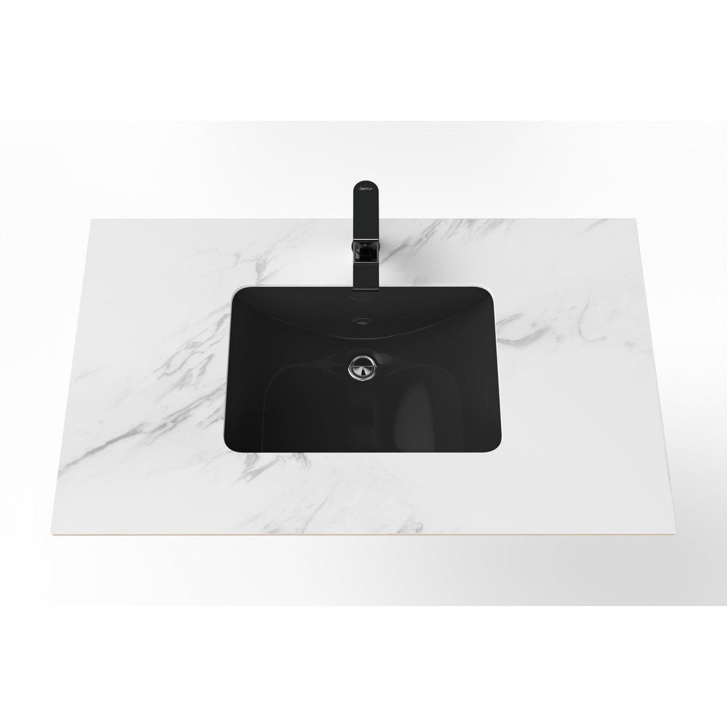 Castello USA Cassandra 36" Black Porcelain Vanity Top