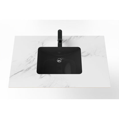 Castello USA Cassandra 36" Black Porcelain Vanity Top