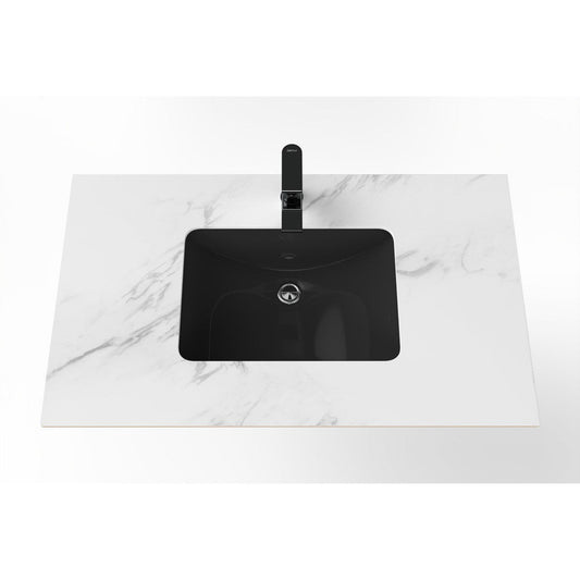 Castello USA Cassandra 36" Black Porcelain Vanity Top