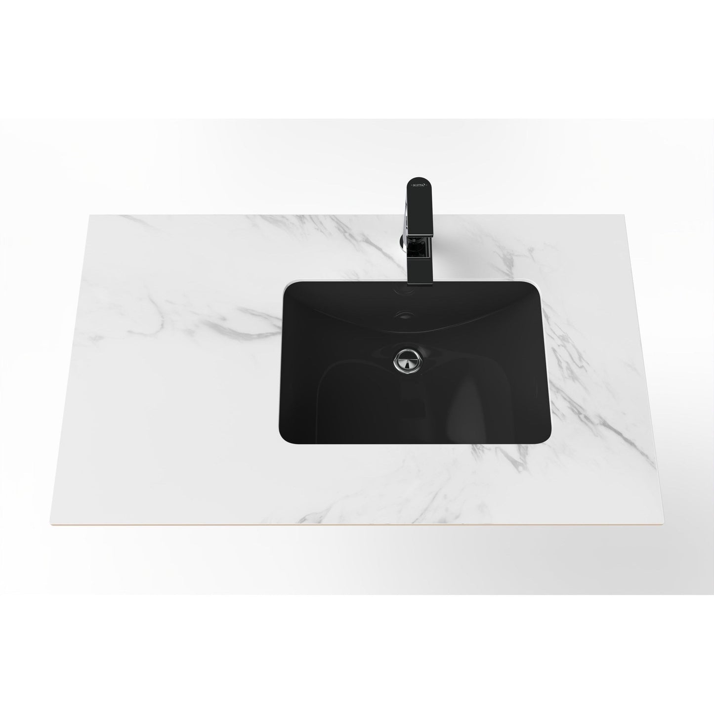 Castello USA Cassandra 36" Black Right Offset Porcelain Vanity Top