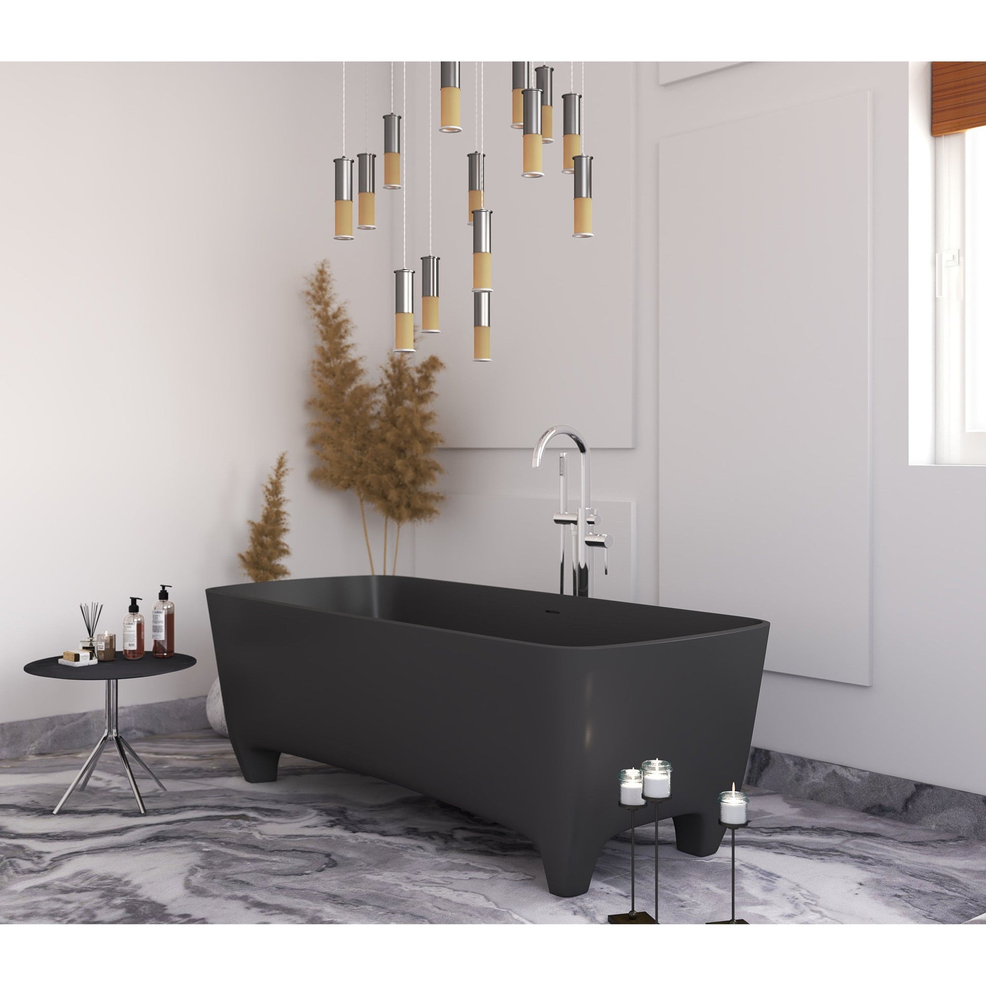 Castello USA Coronado 71" Black Freestanding Bathtub