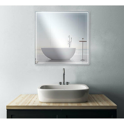 Castello USA Dahlia 30" x 36" Brushed Nickel LED Mirror With Motion