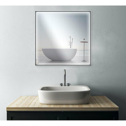 Castello USA Dahlia 30" x 36" Gun Metal LED Mirror With Motion