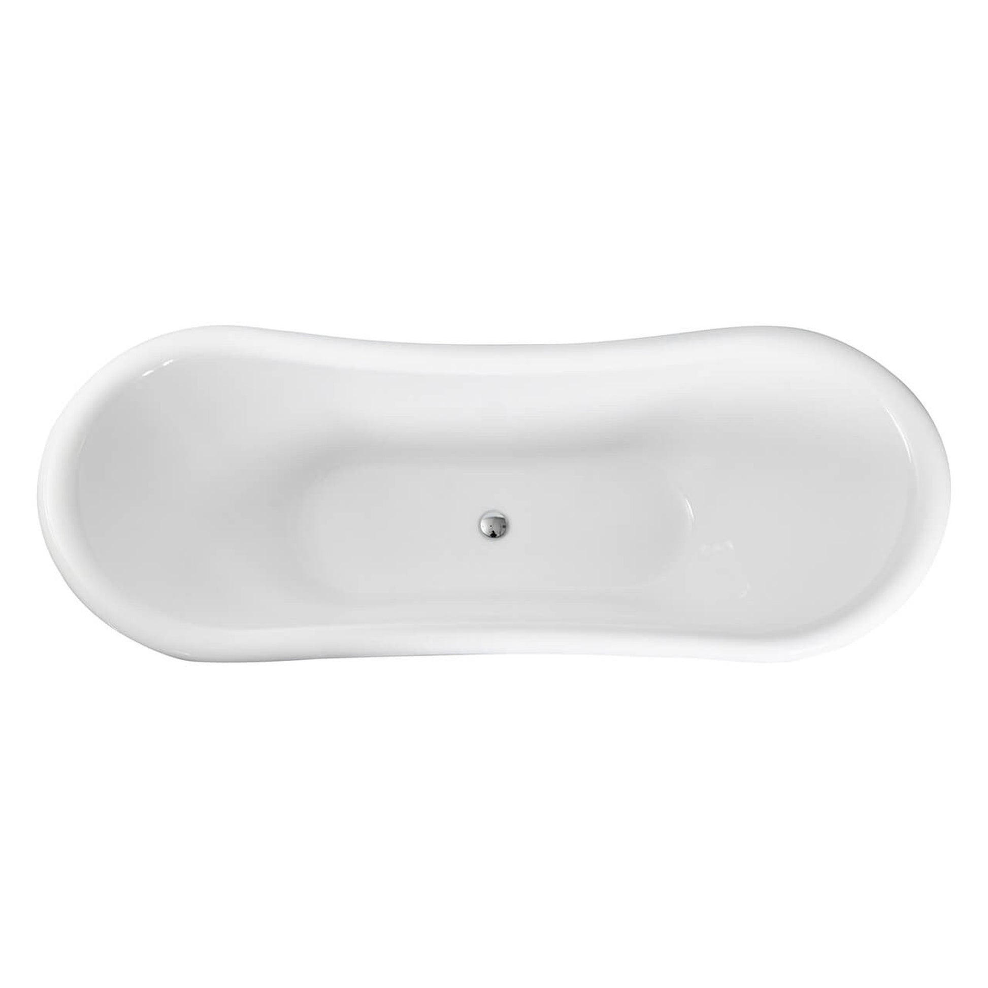 Castello USA Daphne 70" White Acrylic Freestanding Bathtub With White Feet and Drain