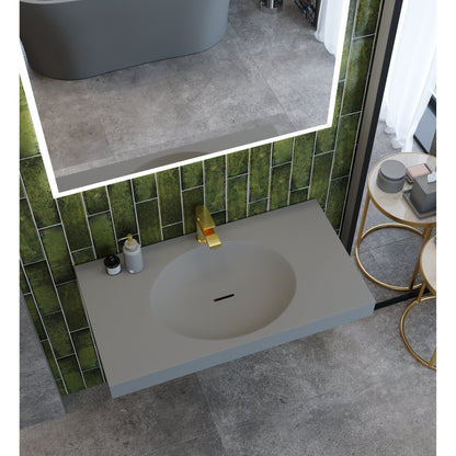 Castello USA Darleen 36" Gray Wall-Mounted Shallow Basin Bathroom Sink