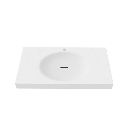 Castello USA Darleen 36" White Wall-Mounted Shallow Basin Bathroom Sink