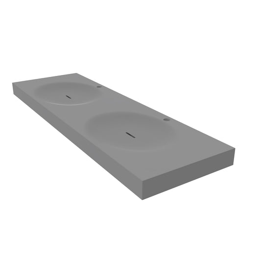 Castello USA Darleen 60" Gray Wall-Mounted Shallow Basin Bathroom Sink