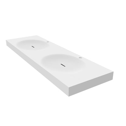 Castello USA Darleen 60" White Wall-Mounted Shallow Basin Bathroom Sink