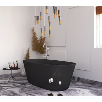 Castello USA Hermosa 71" Black Freestanding Bathtub