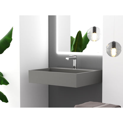 Castello USA Juniper 24" Gray Wall-Mounted Bathroom Sink With Faucet Hole