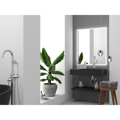 Castello USA Juniper 30" Black Right Offset Wall-Mounted Bathroom Sink With Faucet Hole