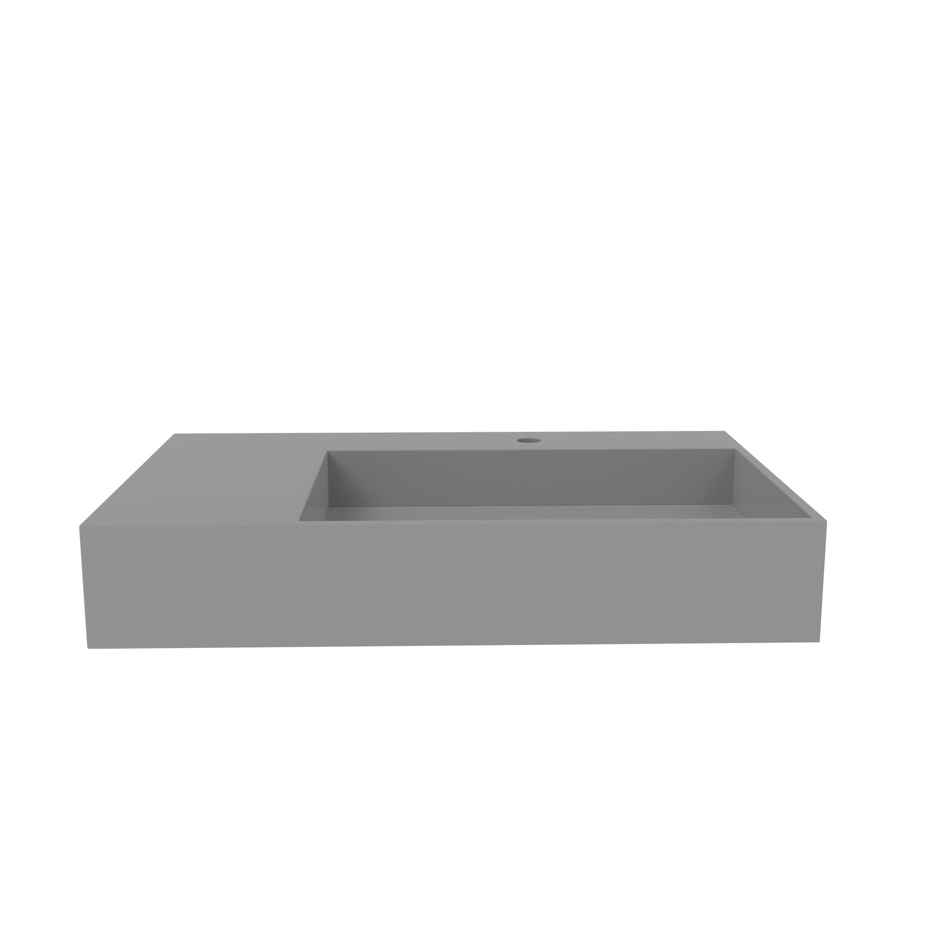 Castello USA Juniper 30" Gray Right Offset Wall-Mounted Bathroom Sink With Faucet Hole
