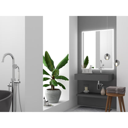 Castello USA Juniper 30" Gray Right Offset Wall-Mounted Bathroom Sink With Faucet Hole