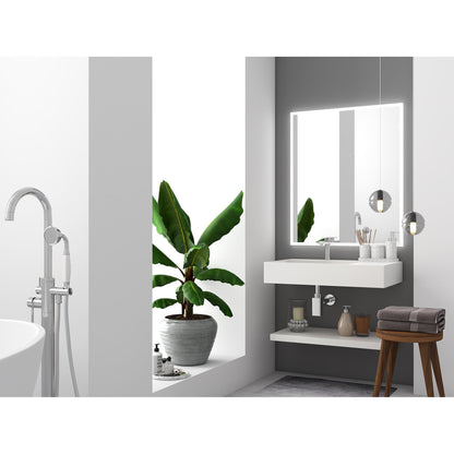 Castello USA Juniper 30" White Left Offset Wall-Mounted Bathroom Sink Without Faucet Hole