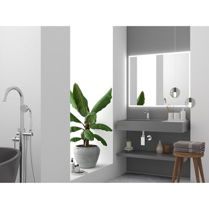 Castello USA Juniper 36" Gray Left Offset Wall-Mounted Bathroom Sink Without Faucet Hole