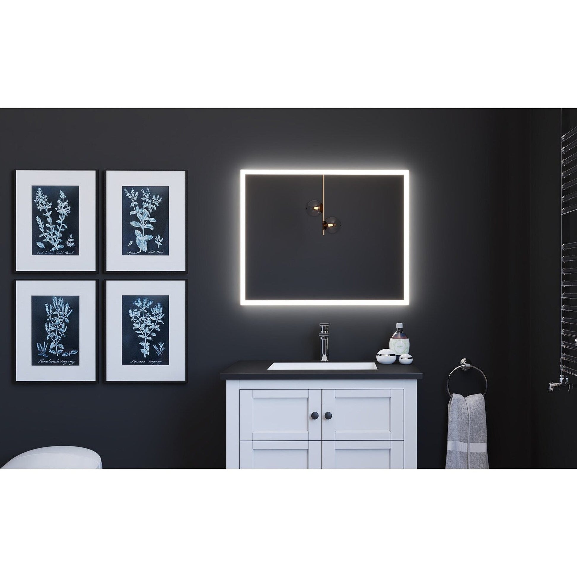Castello USA Lisa 24" x 30" Dimmable LED Smart Mirror With Hands-Free Voice Control Without Apps or Smart Devices