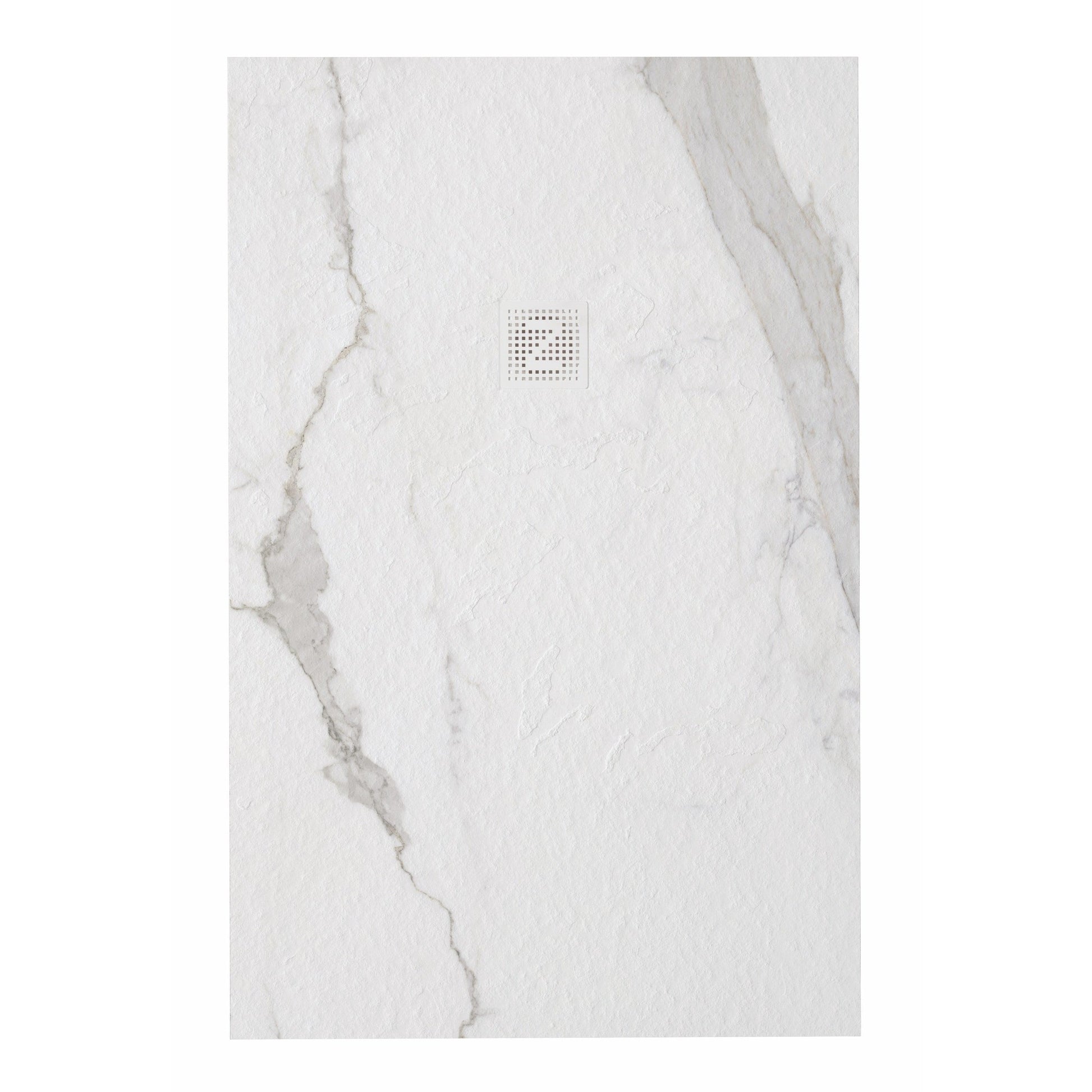 Castello USA Madrid 60" x 30" Faux Calacatta Marble Shower Base