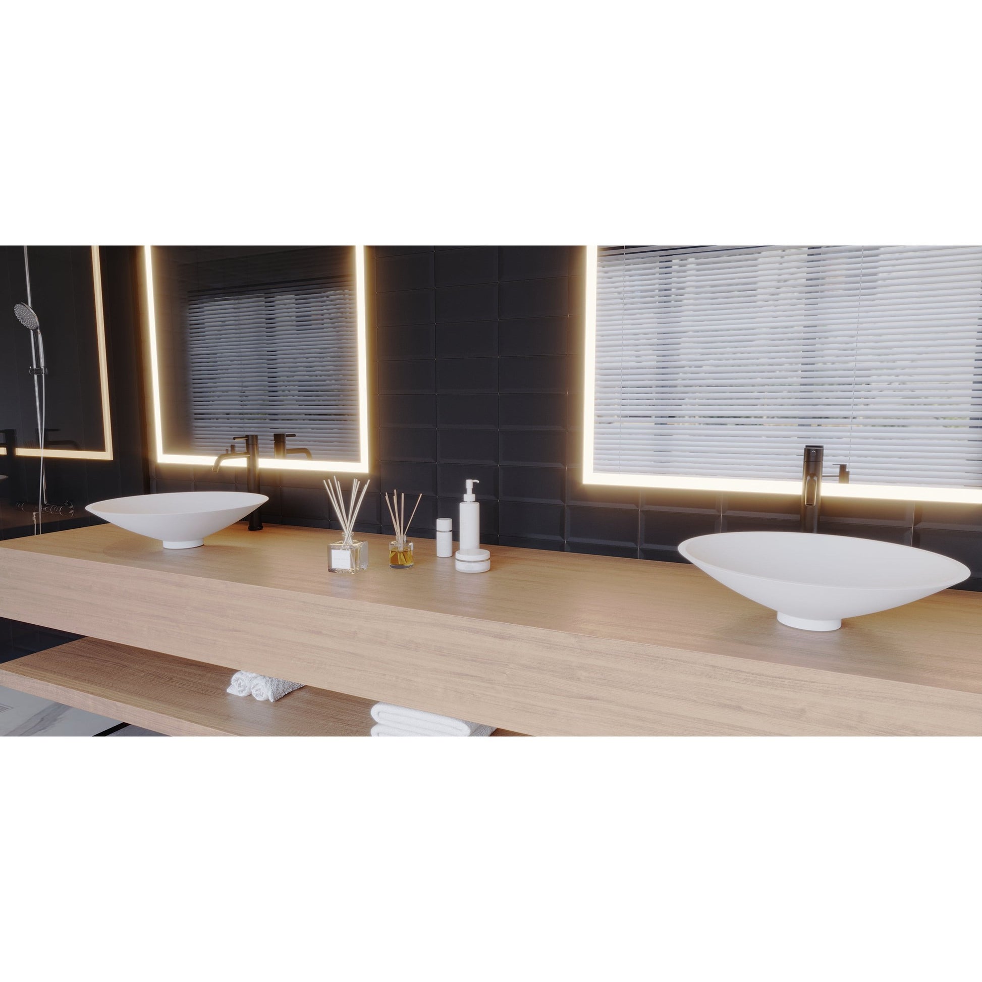 Castello USA Mahdi 19" White Round Vessel Sink