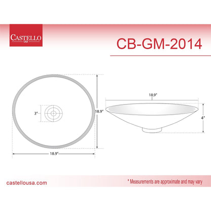 Castello USA Mahdi 19" White Round Vessel Sink
