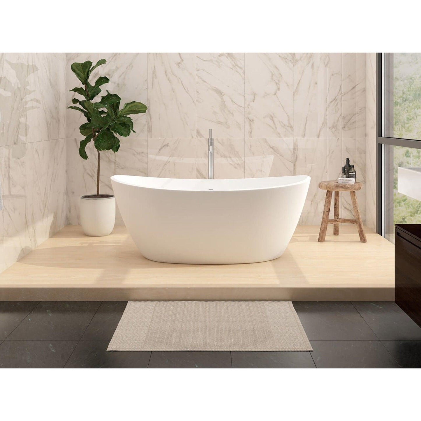 Castello USA Manhattan 59" White Freestanding Bathtub