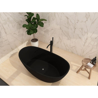 Castello USA Manhattan 64" Black Freestanding Bathtub