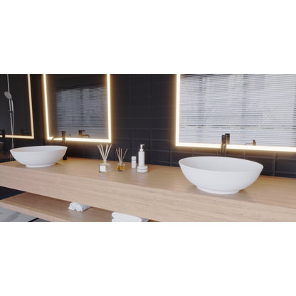 Castello USA Monty 18" White Round Flat Bottom Vessel Sink