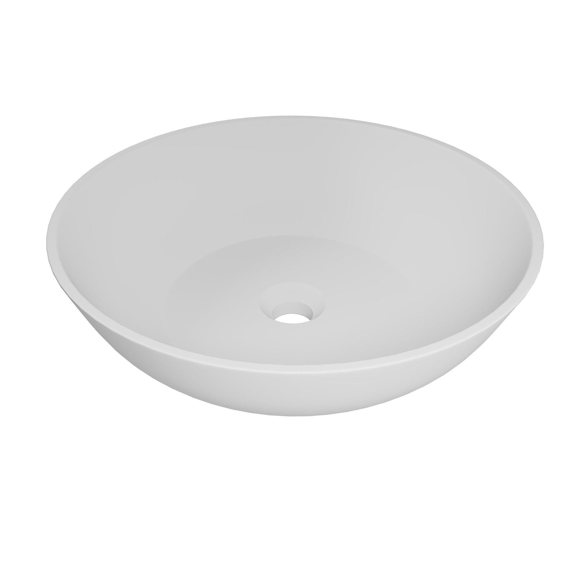 Castello USA Monty 18" White Round Flat Bottom Vessel Sink