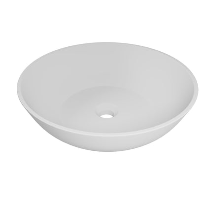 Castello USA Monty 18" White Round Flat Bottom Vessel Sink