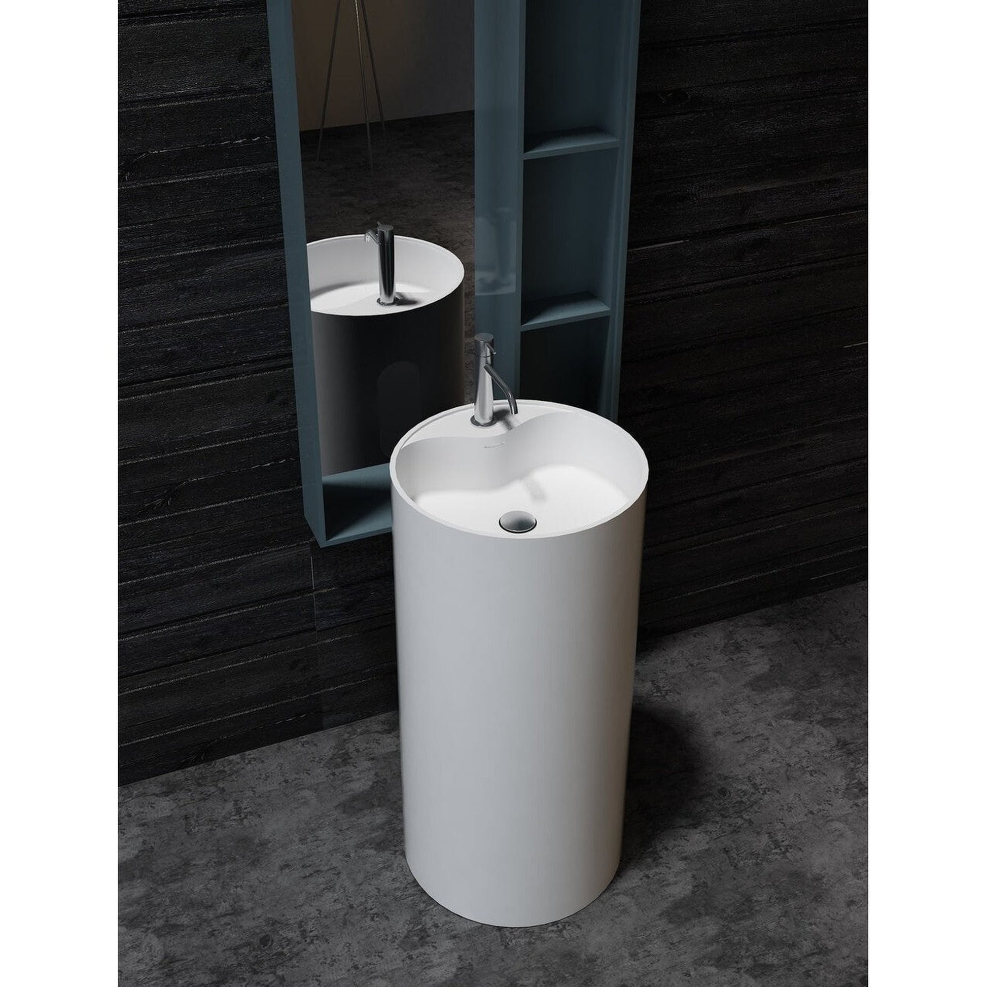 Castello USA Napa 16" White Freestanding Pedestal Sink