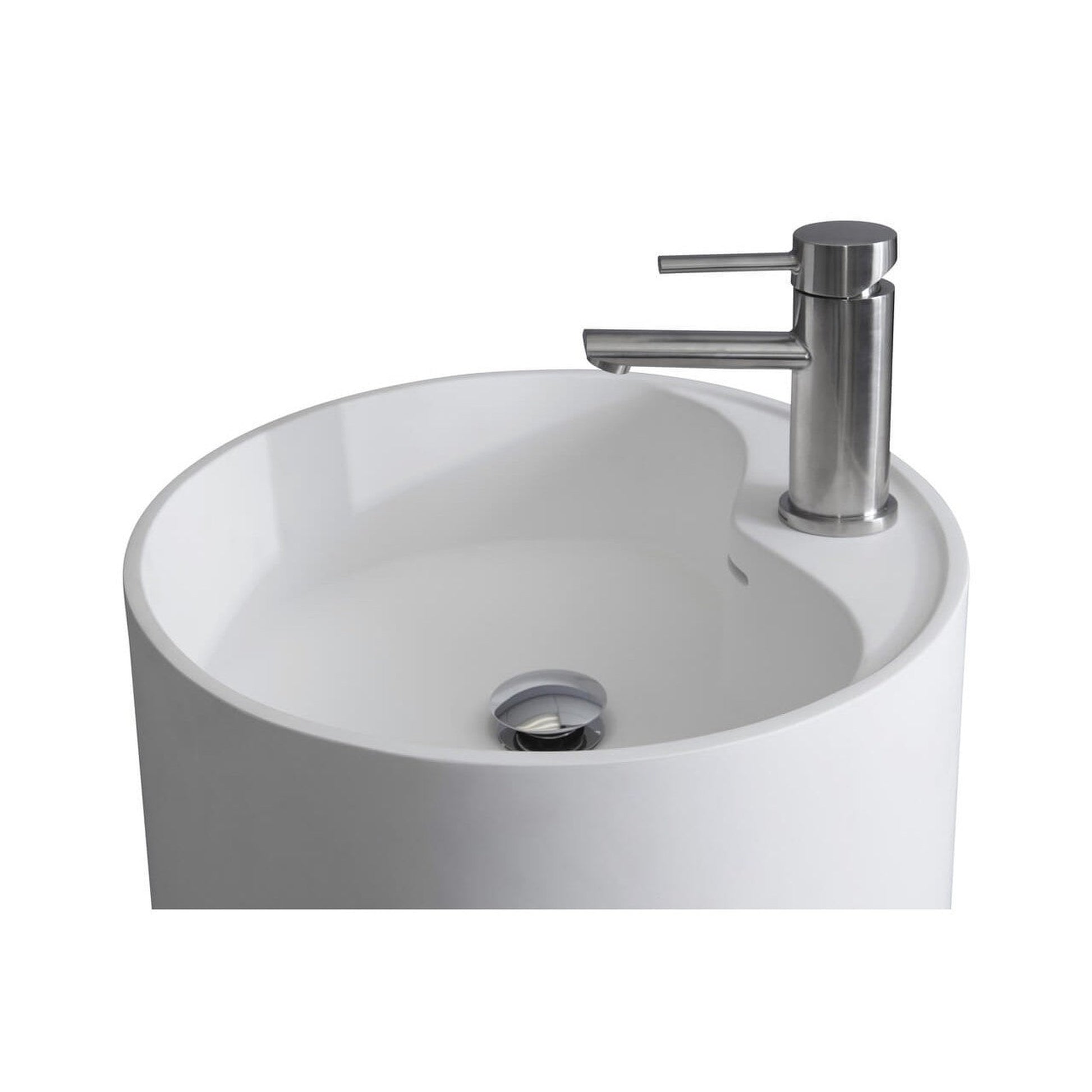 Castello USA Napa 16" White Freestanding Pedestal Sink