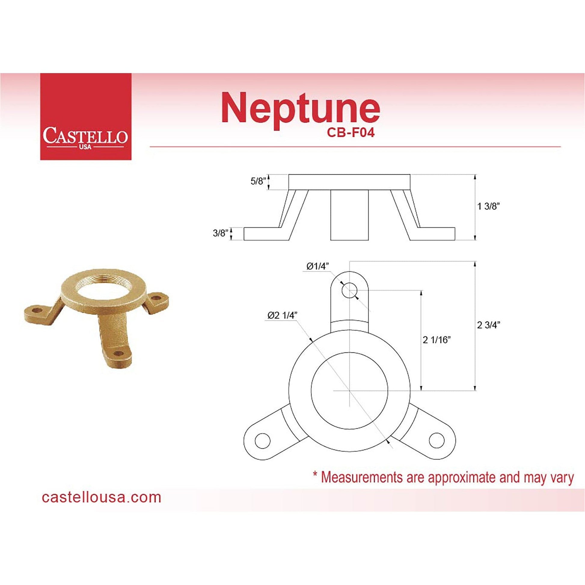 Castello USA Neptune Brushed Gold Breeze Freestanding Bathtub Filler With Shower Attachment