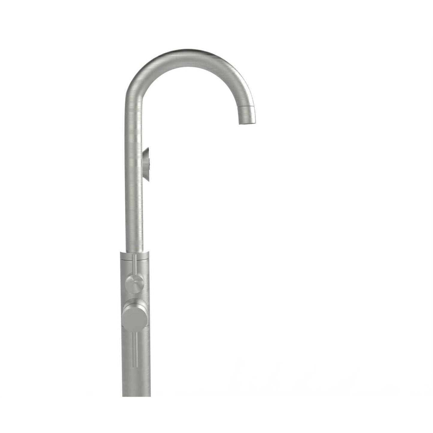 Castello USA Neptune Brushed Nickel Breeze Freestanding Bathtub Filler With Shower Attachment